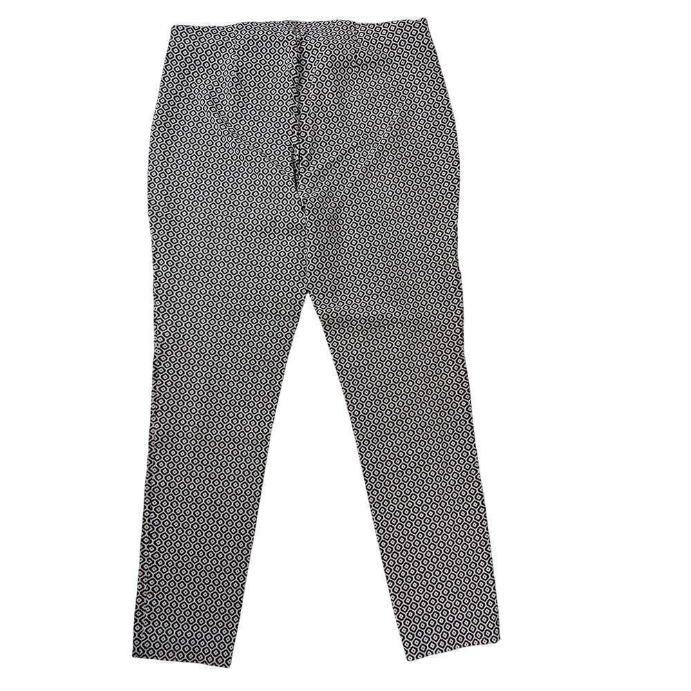 MICHAEL Michael Kors Black/White Stretch Cotton Skinny Slim Ankle  Pants XL
